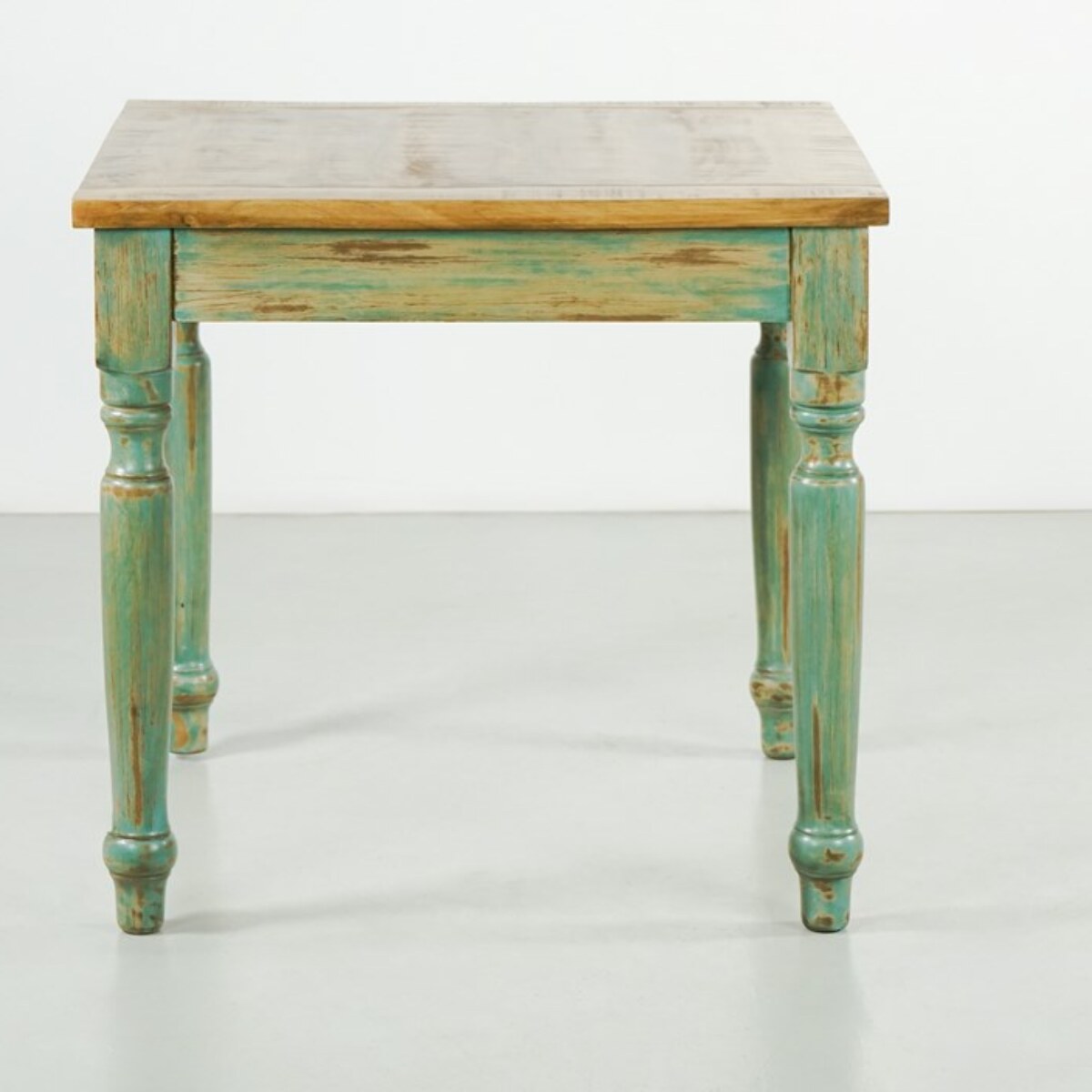 Tavolo allungabile mango decapato azzurro 90-180x90x77 - Salento