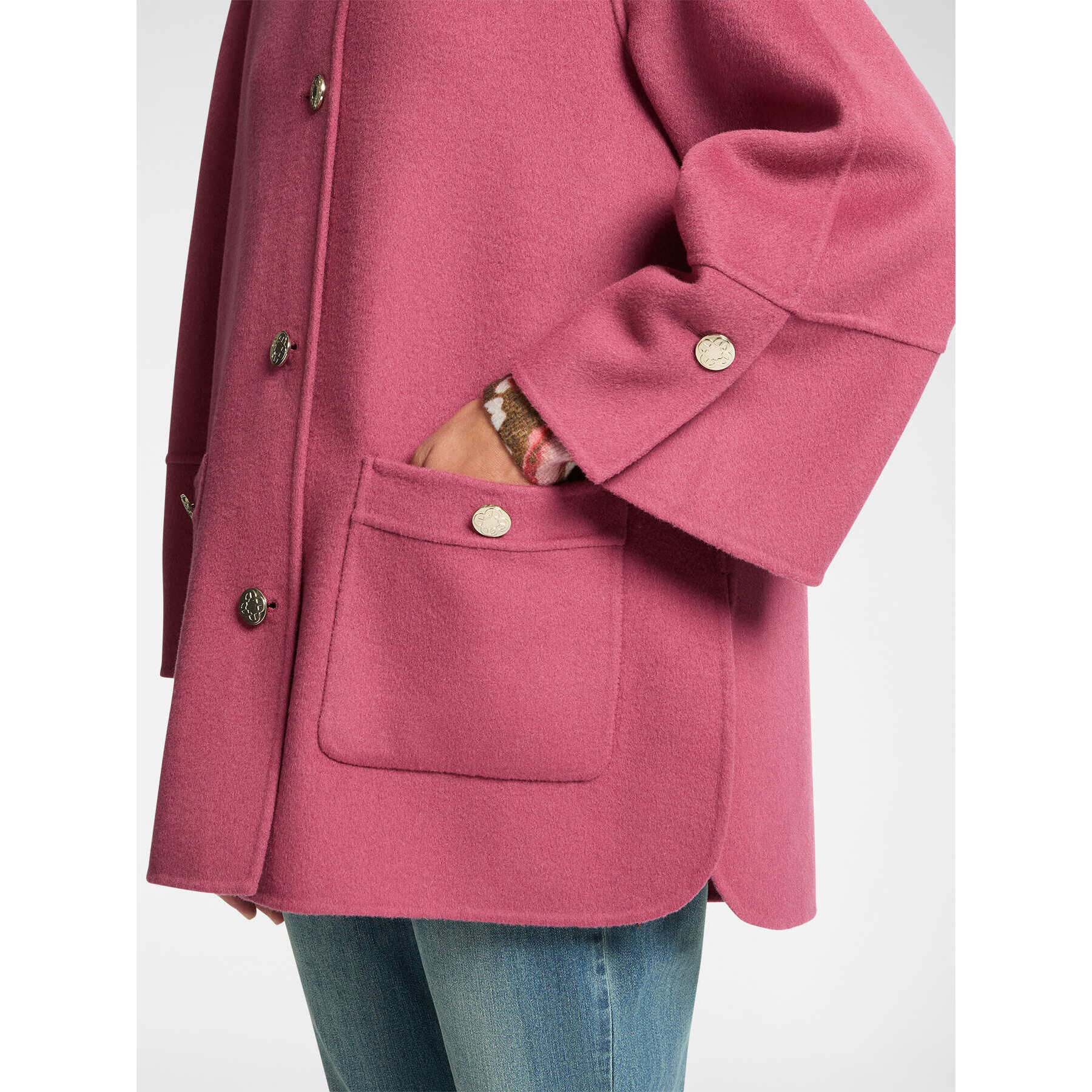 Elena Mirò - Cappotto corto in tessuto double - Fucsia