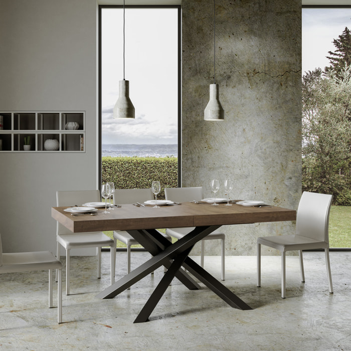 Tavolo allungabile 90x200/460 cm Volantis noce telaio Antracite