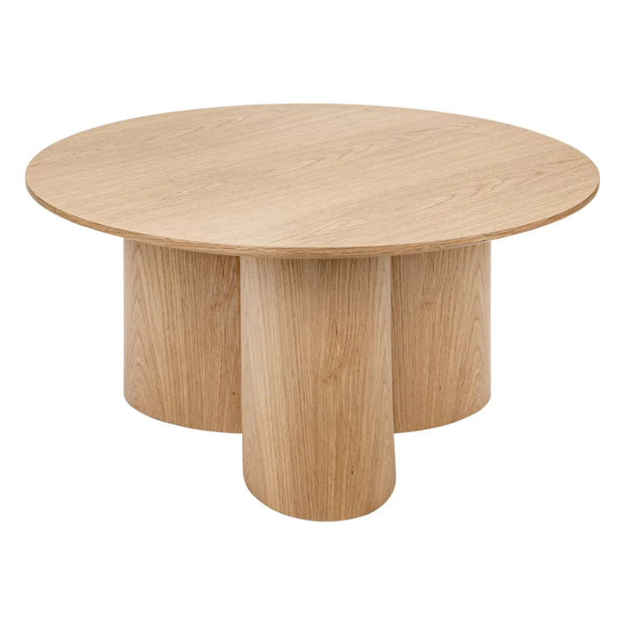 Table basse Aliona bois naturel D80cm
