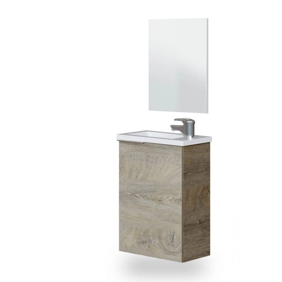 Mueble de baño con espejo Sense 1 puerta Roble Alaska