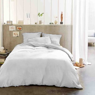 Parure housse de couette 3pcs 100% lin lavé 160g poire