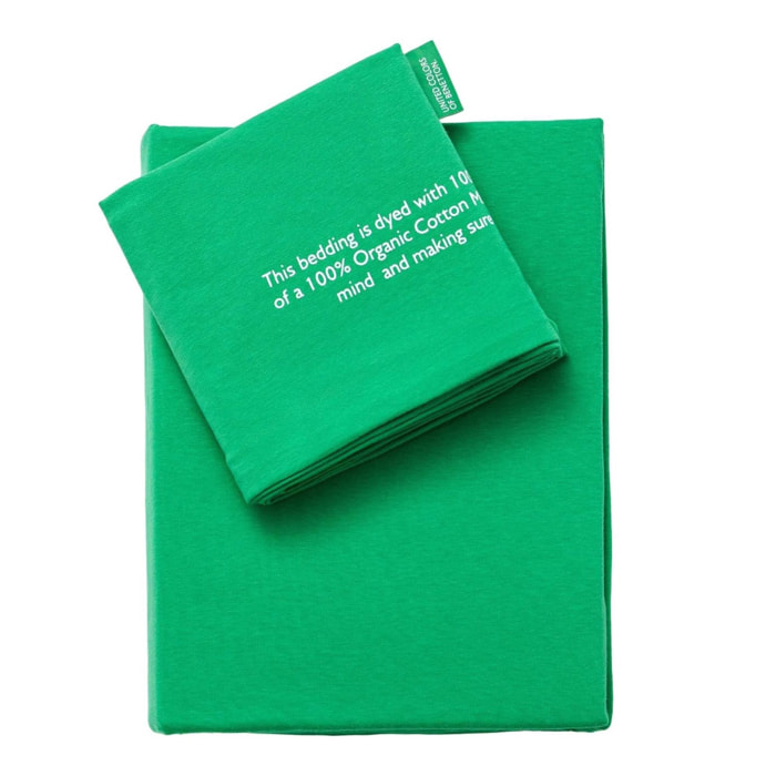 Set 2pc cama (funda nórdica 135x200cm + funda de almohada 80x80cm) 140gsm 100% algodón verde united in green be