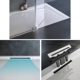 Pack receveur Flight Pure blanc + Kit d'étanchéité + Pieds