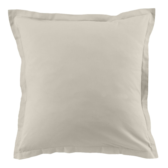 Lot de 2 taies d'oreiller 100% coton 57fils ivoire