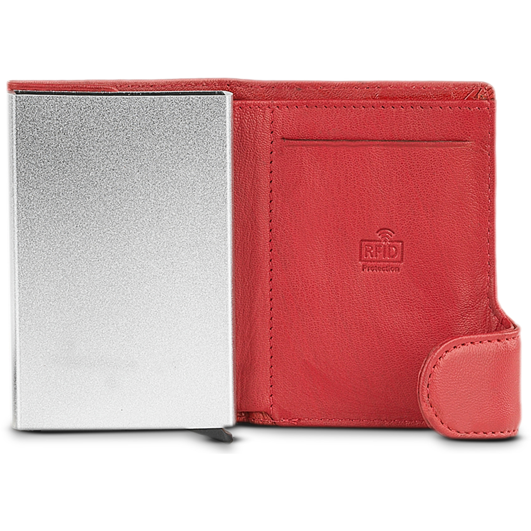 Cartera Tarjetero Hombre Billetera Piel Fina, Cómoda Y Ligera Para Tarjetas De Crédito. Carcasa Metálica Con Capacidad Para 7 Tarjetas Fundas Capa Protección Rfid