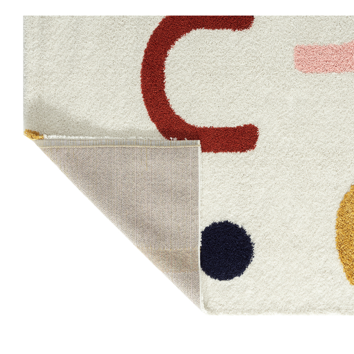 Aquarelle - tapis enfant en laine artificielle à motif ludique multicolore