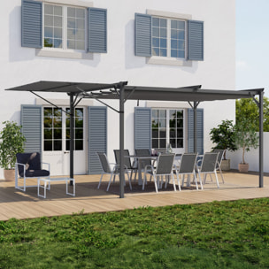 Pergola Marina en acier avec toit rétractable et inclinable 3x4m