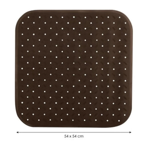 Tapis Fond de douche antidérapant Caoutchouc CLASS 54x54cm Chocolat MSV