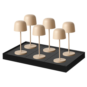6 Lampes de table SOPHIA Sable + base de chargement