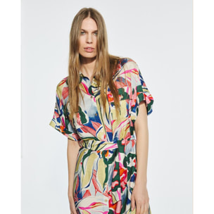Vestito Camicia a Stampa Floreale