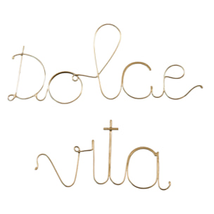 Mot fil de laiton 'DOLCE VITA' - Doré Vieilli