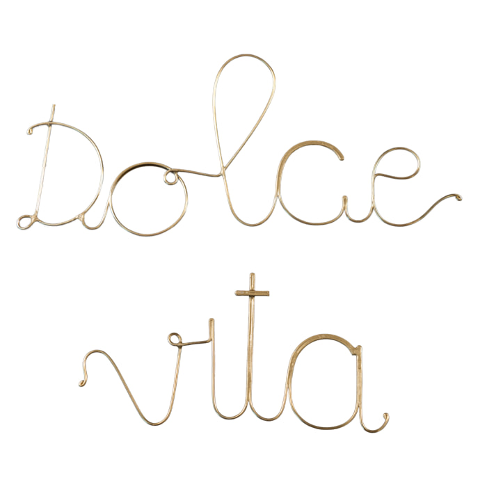 Mot fil de laiton 'DOLCE VITA' - Doré Vieilli