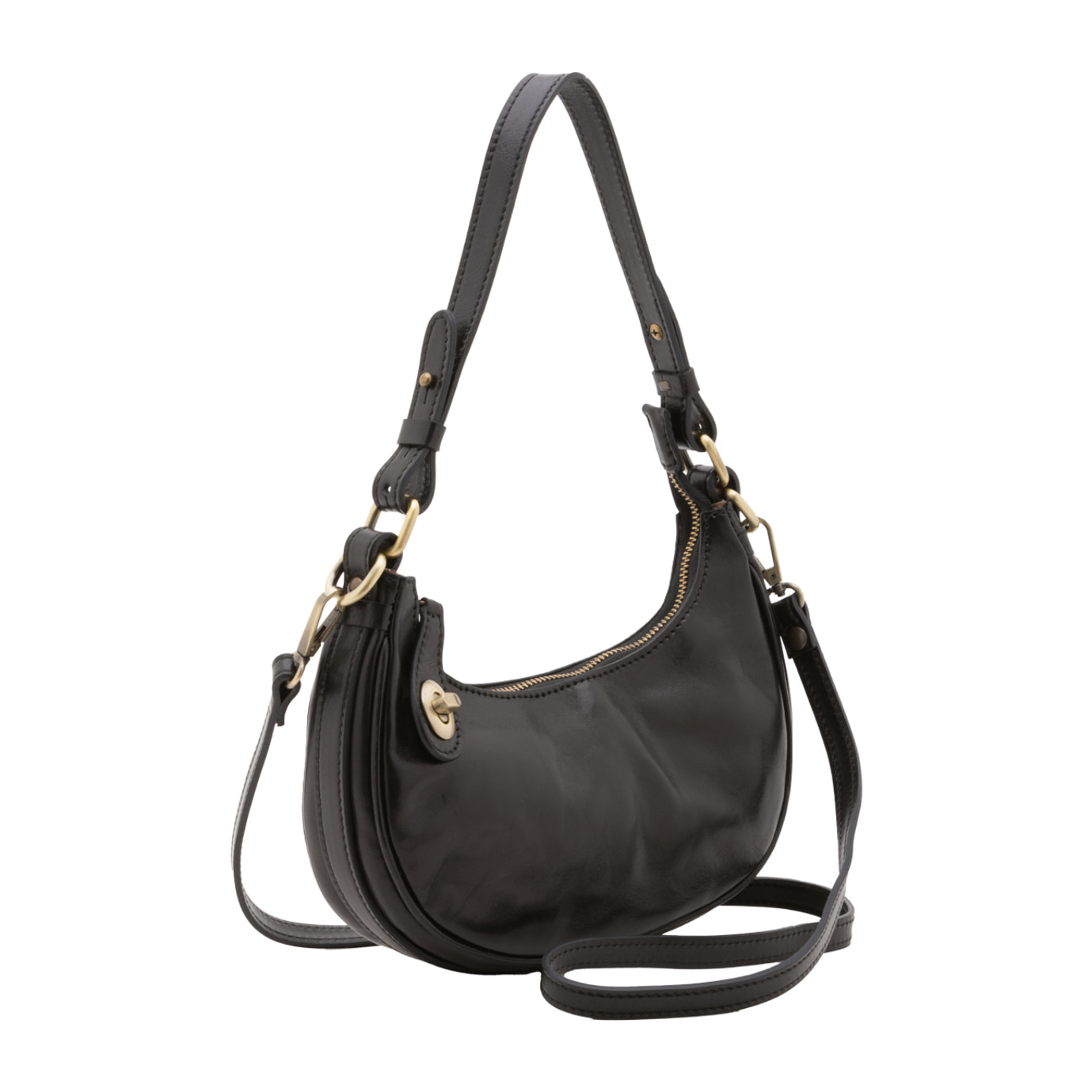 Borsa a spalla da donna - Modello False - Vera pelle - 25.0 x 18.0 x 8.0 cm