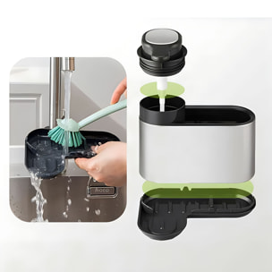 Organisateur d'évier et porte savon en acier inoxydable