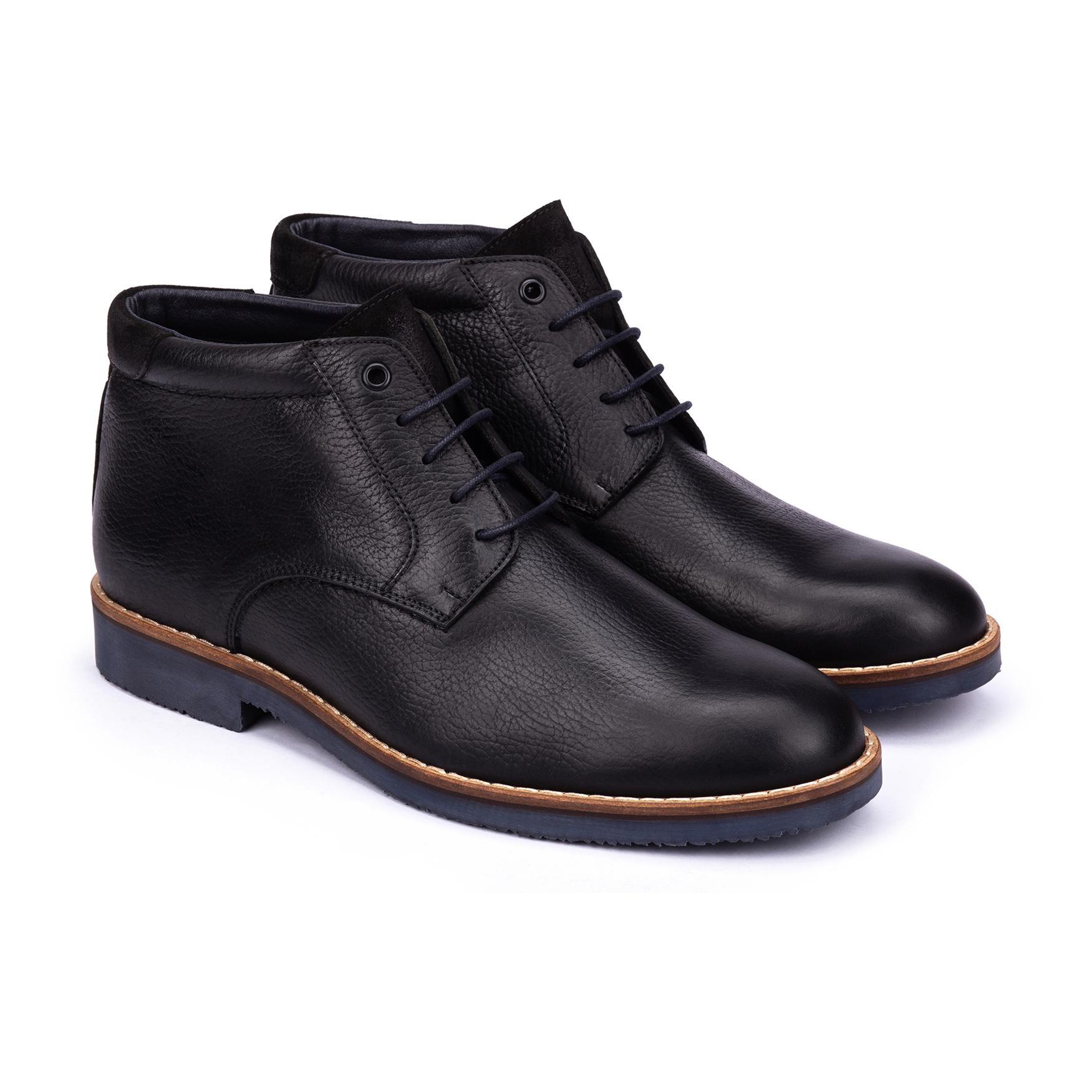 Botin de cordones piel napa