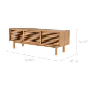 Meuble TV en bois de teck 140 cm - Bormes