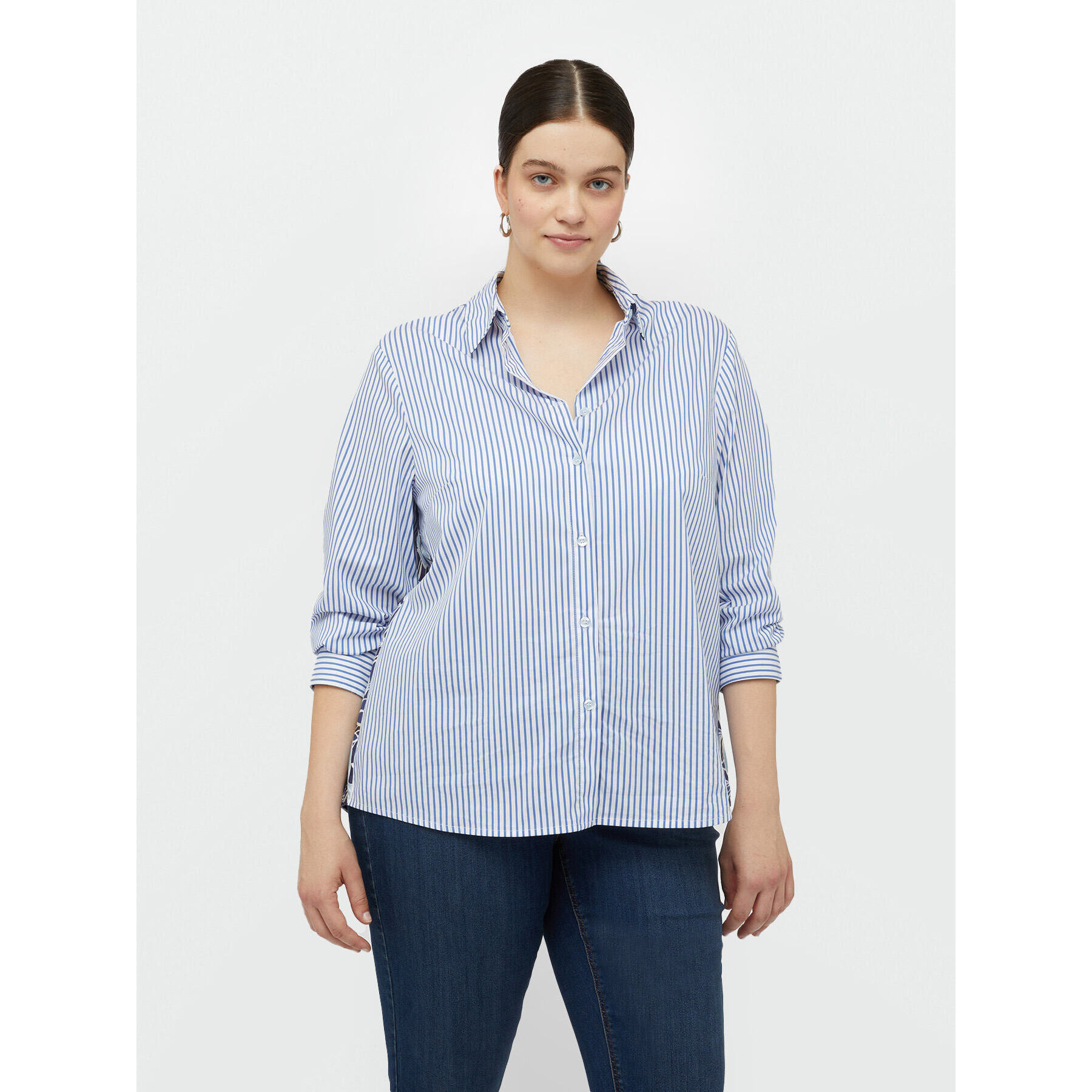 Fiorella Rubino - Camisa de rayas con espalda floral - Light - blue