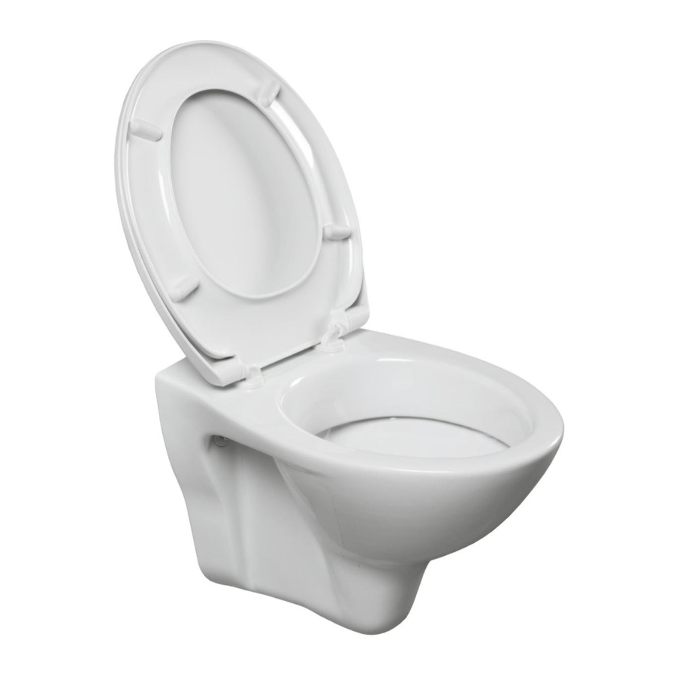 Pack WC Bâti-support Duofix + WC Cersanit S-line Pro + Abattant + Plaque blanche