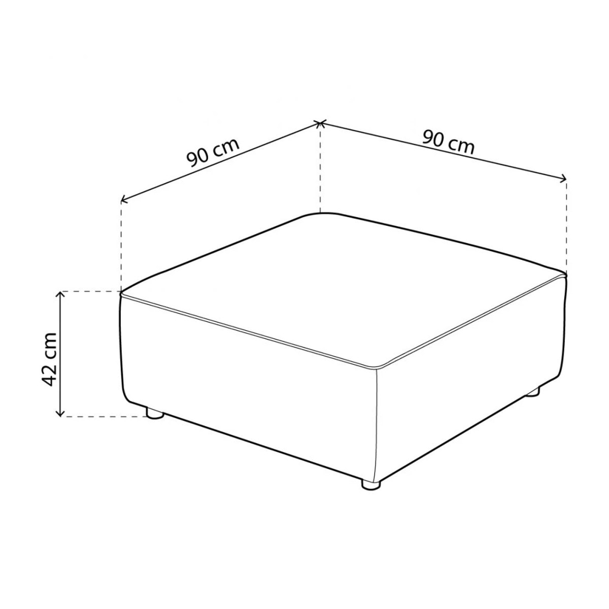 Puff para sofá modular Cubiq Gris