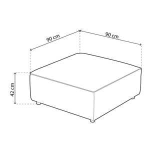 Puff para sofá modular Cubiq Gris
