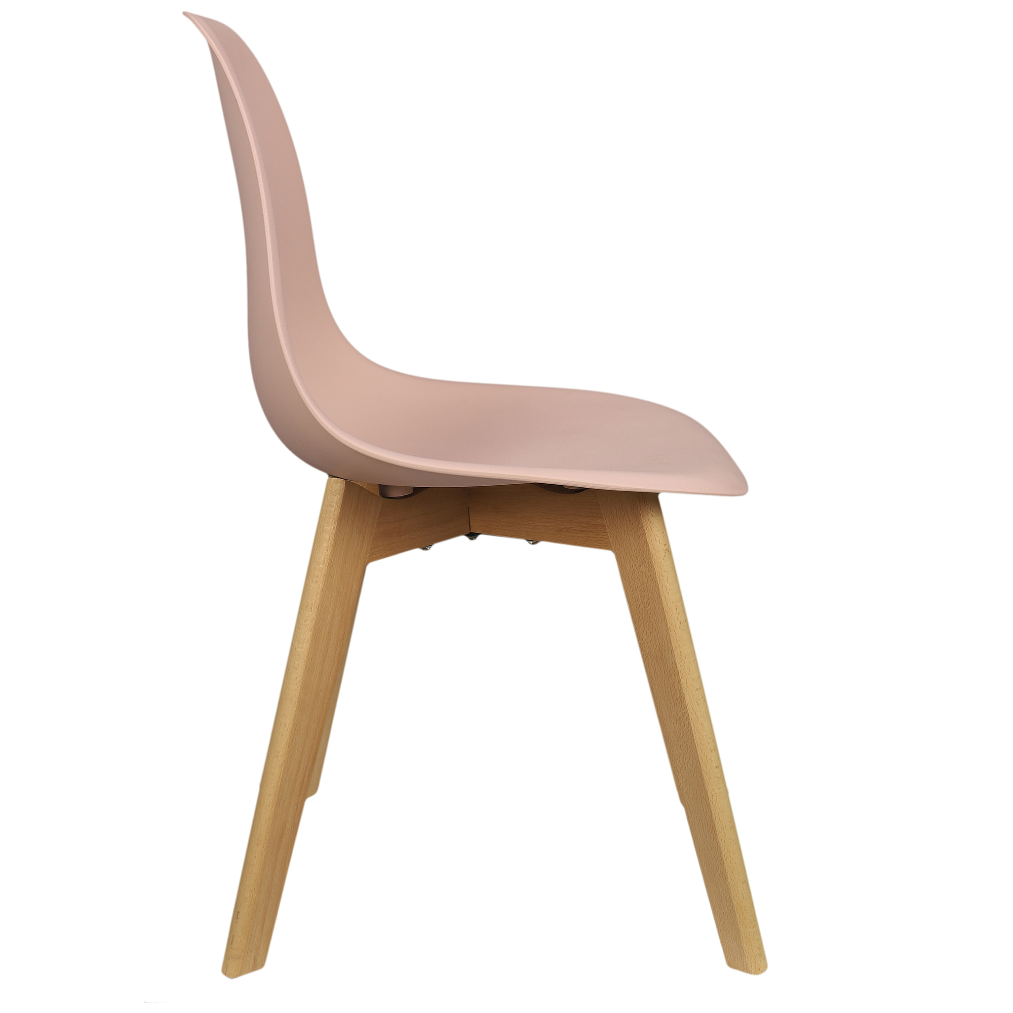 Chaise Scandinave Coque Rose Poudre - Lot De 4