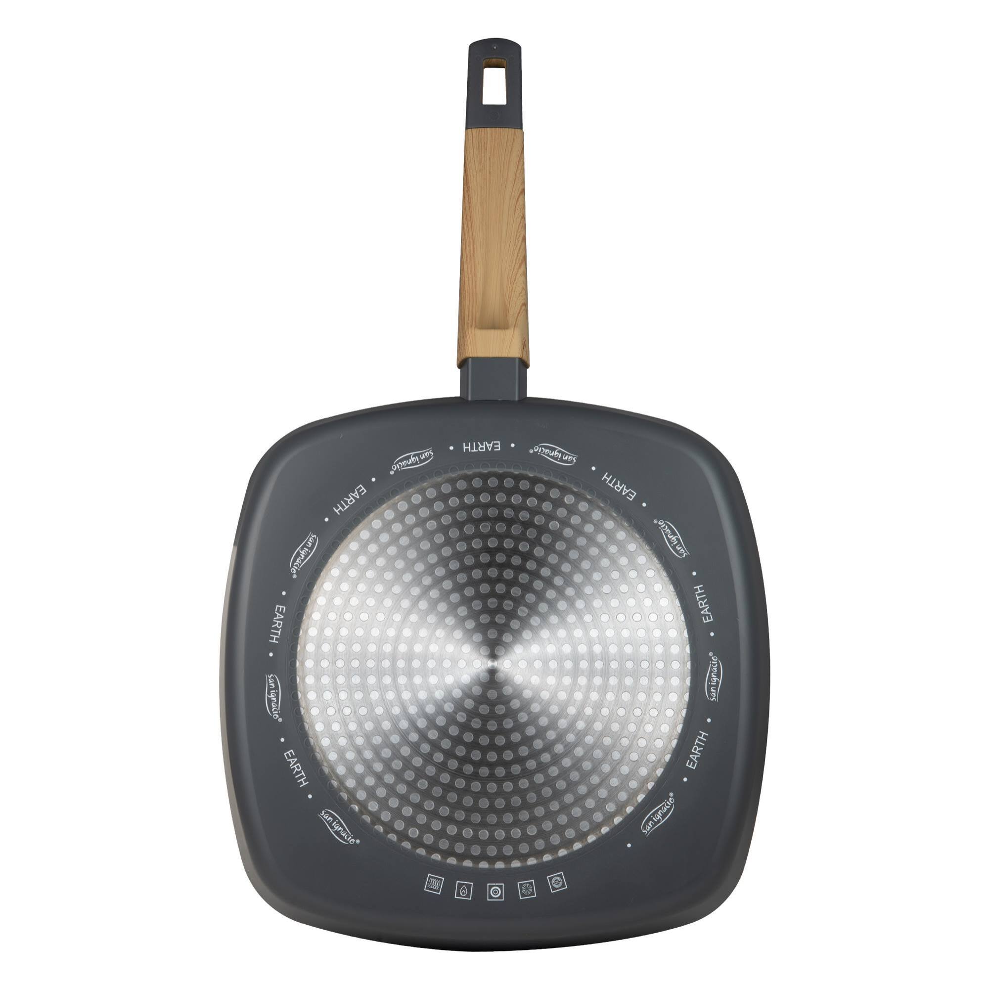 Sartén Asador de Aluminio Inducción 28x28 cm SAN IGNACIO Earth Grey