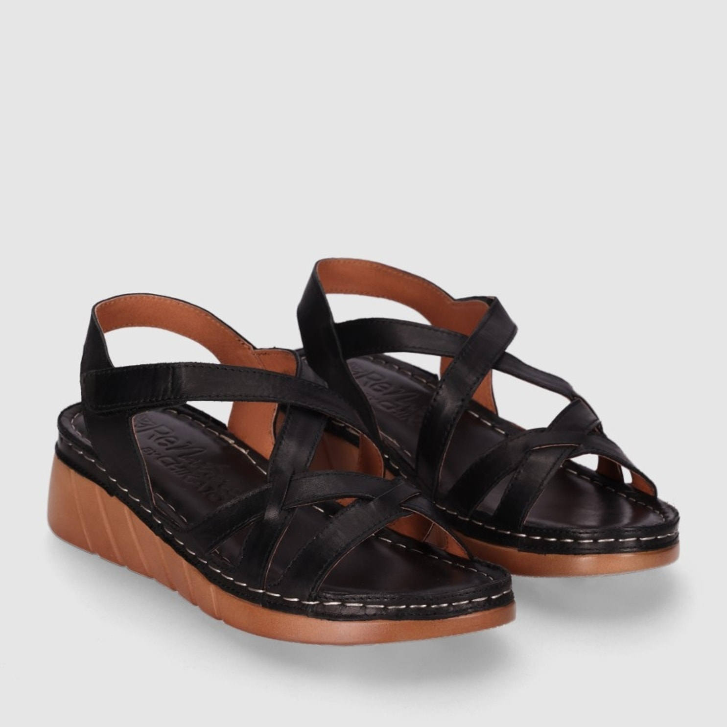 Sandalias de Piel - Negro - Tacón: 5 cm