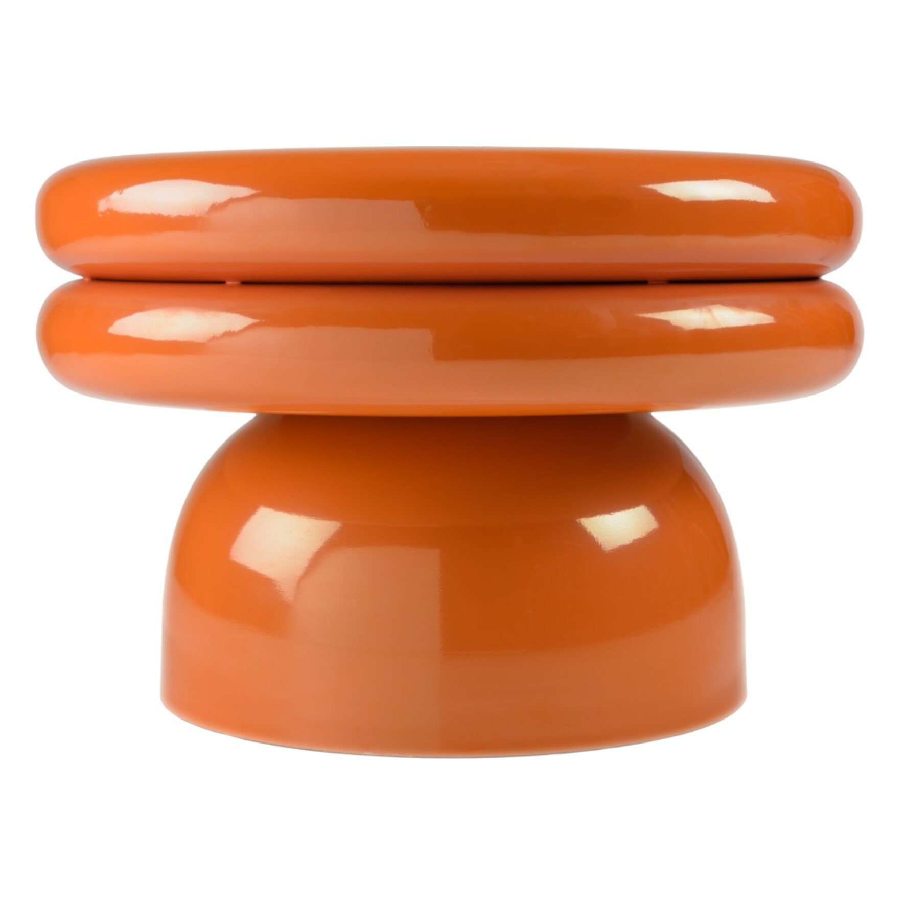 HORTENSE - Table d'appoint design en fer couleur orange fluo