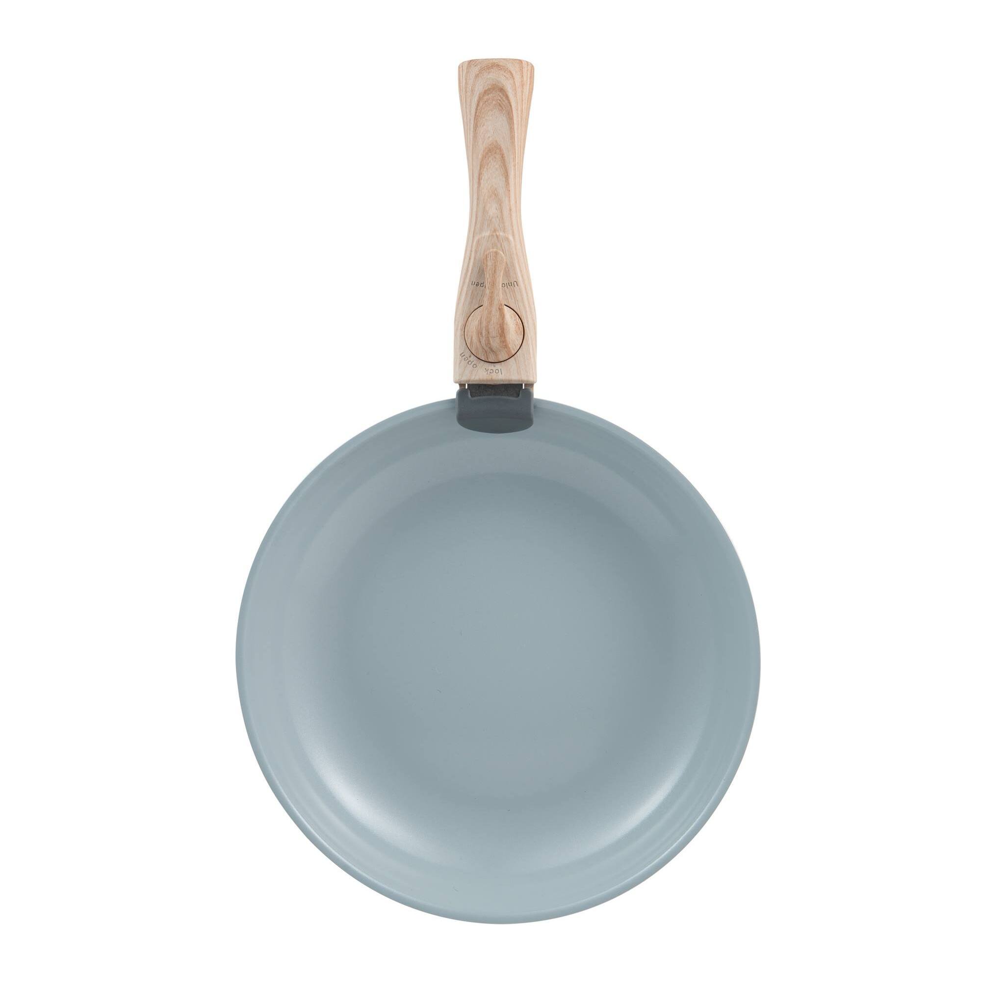 juego de 2 sartenes ø24ø28cm aluminio prensado reciclado verde + mango extraíble