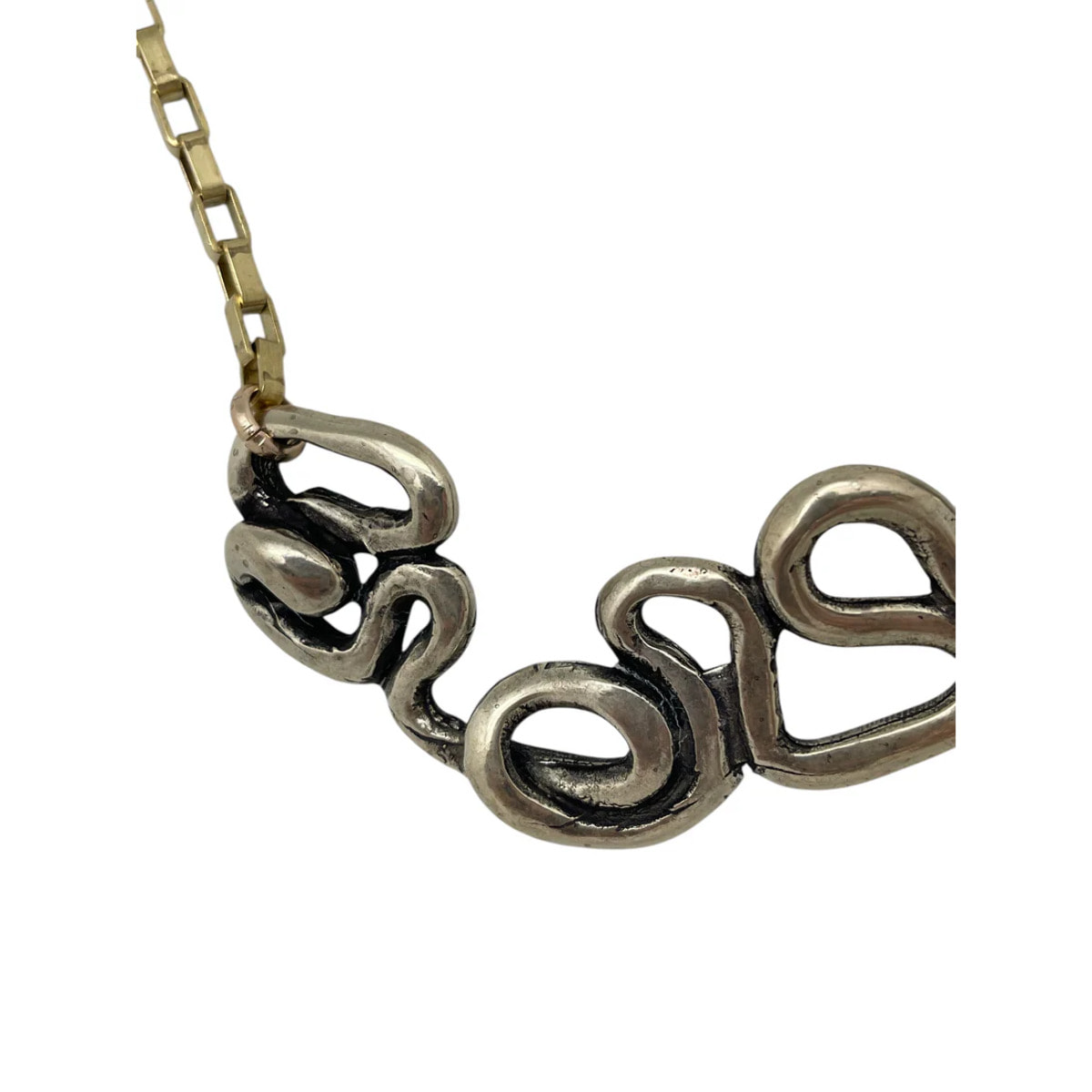 Collar Enredo en dorado con cadena chapada