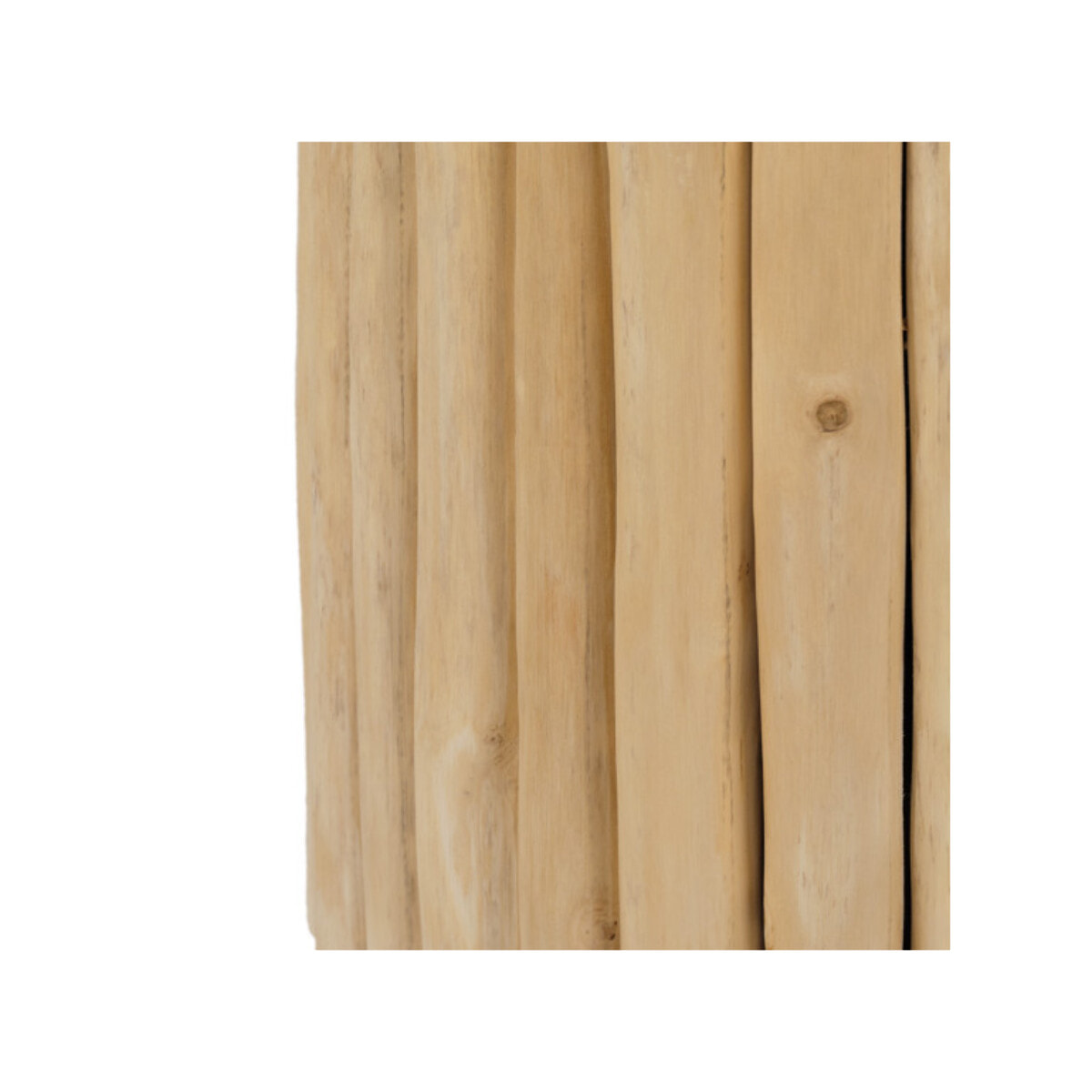 Tabouret 40 cm de diamètre en assemblage de bois de teck - CLOCHETTE