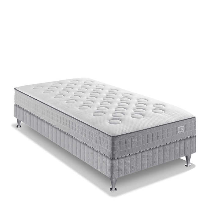 Ensemble INITIAL matelas H23 ressort ensachés, ferme, sommier