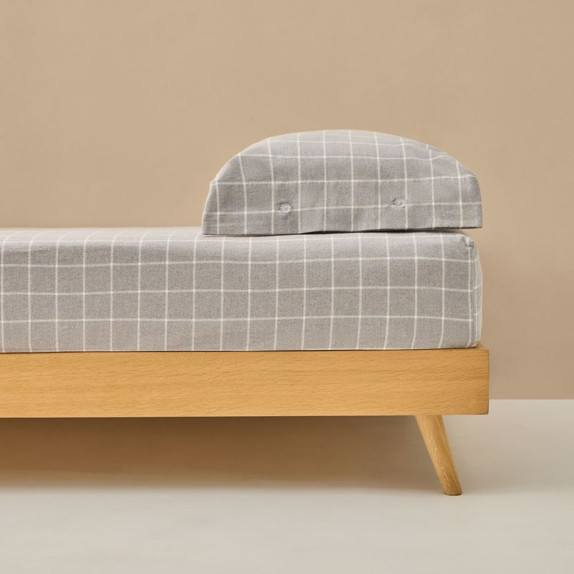 Bajera algodón franela cuadros Onfra color gris Franela de algodón