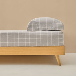 Bajera algodón franela cuadros Onfra color gris Franela de algodón