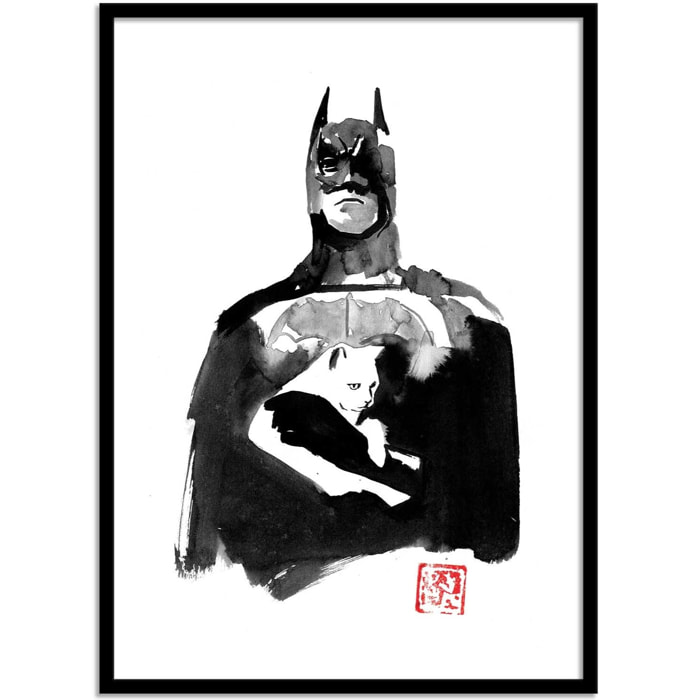 Affiche - Batman and cat - Pechane Sumie