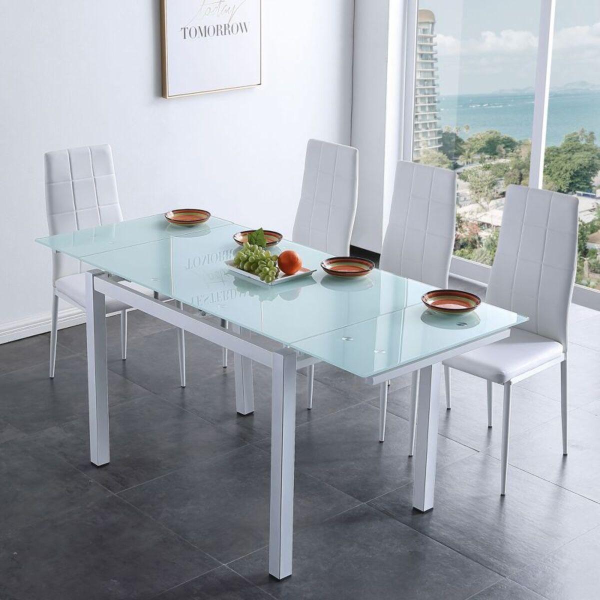 Mesa de comedor extensible Milan 110 Blanco