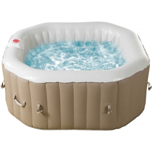 Spa octogonal gonflable en PVC "Los Angeles" - 4 places - Beige