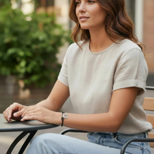 Pulsera cuero charm niño y niña plata