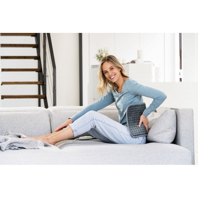 Coussin chauffant gris 60 x 30cm