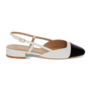 Ballerine Slingback bianco-nere