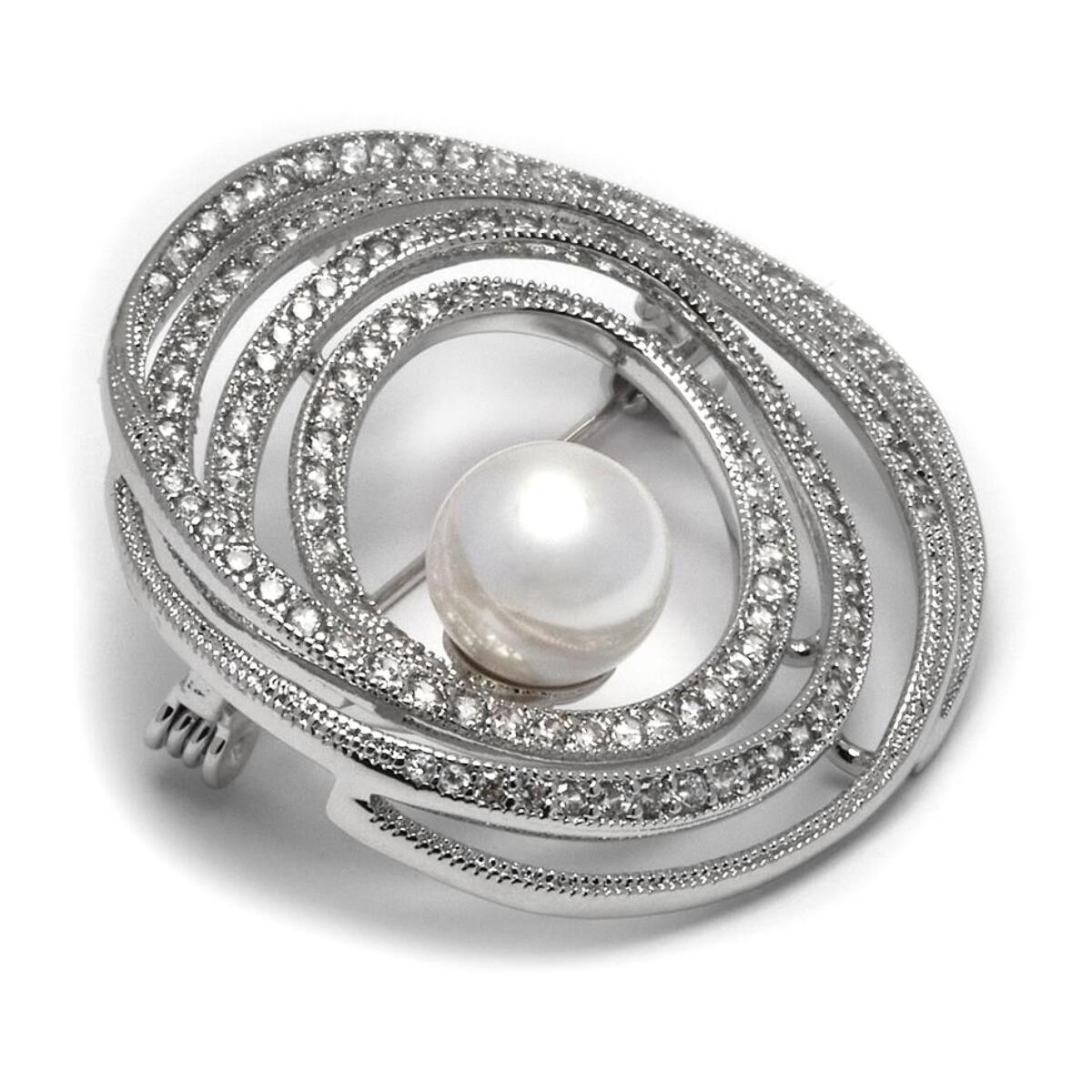 Broche con Circonita Brillante acabado plata