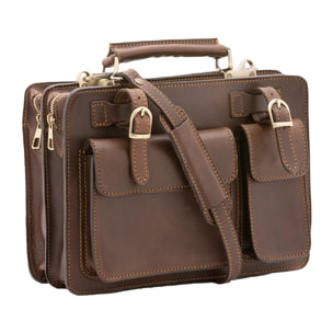 Borsa a mano  unisex In Vera pelle Made in Italy 32x23x10 cm