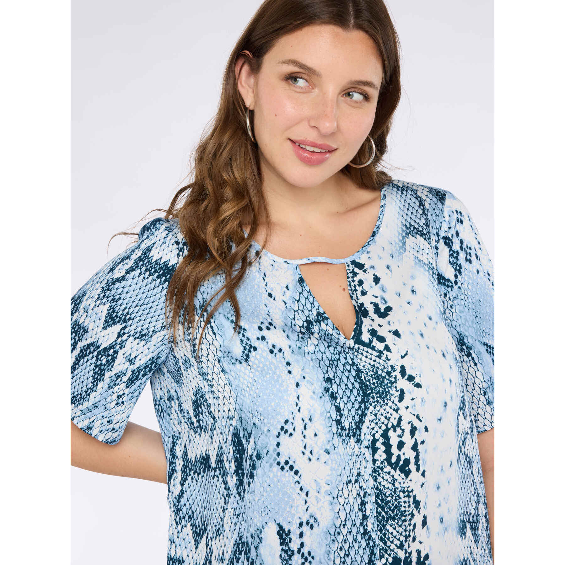 Fiorella Rubino - Blusa a fantasia rettile - Azzurro