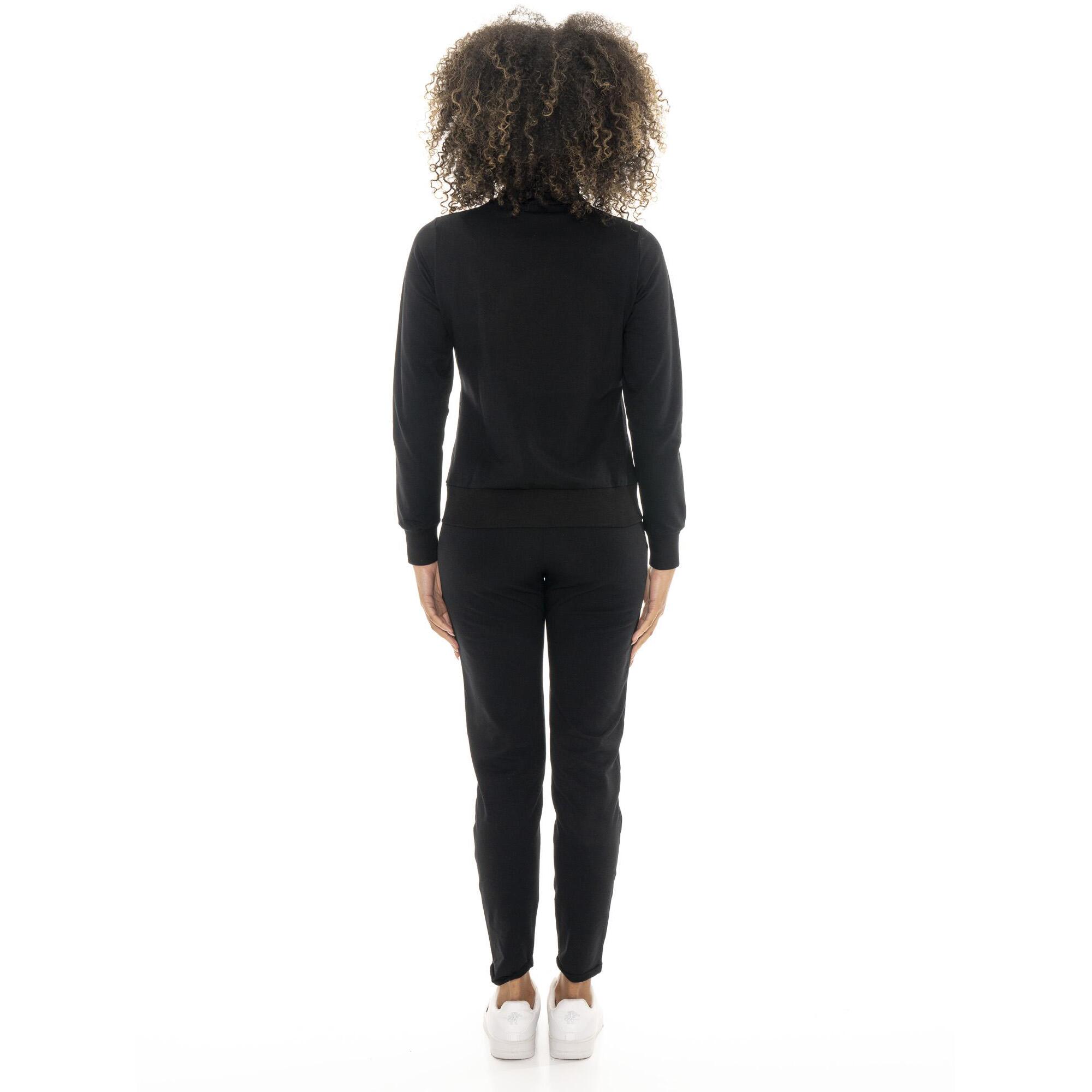 Tuta da donna in cotone non garzato con colletto e zip Leone Chic Gold