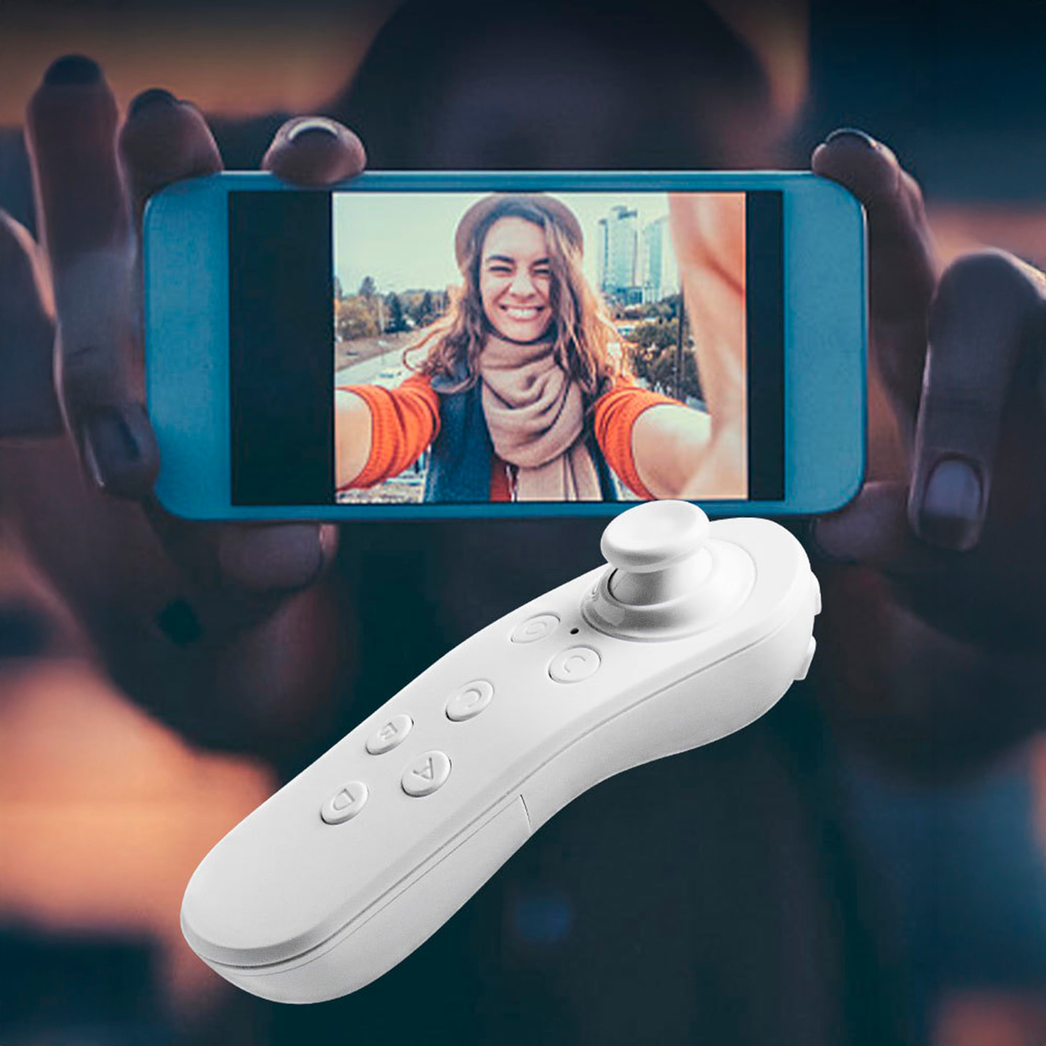 Mando a distancia Bluetooth Y5, con 4 modos de uso. Compatible con Android, PC e IOS.