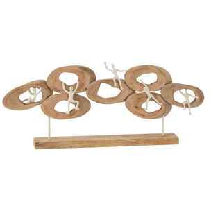 J-Line décoration personnages Cercles Sur pied - bois - naturel