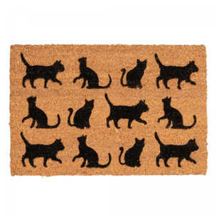 Paillasson motif animaux en relief, fibres naturelles tissées, PARADE