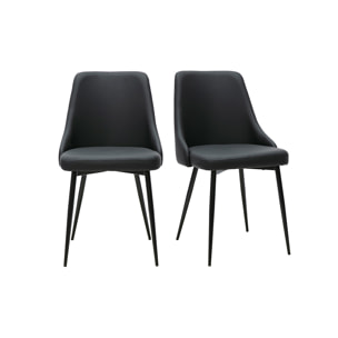 Chaises design noires (lot de 2) CULT
