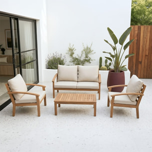 Salon de jardin 4 places en acacia PHAN